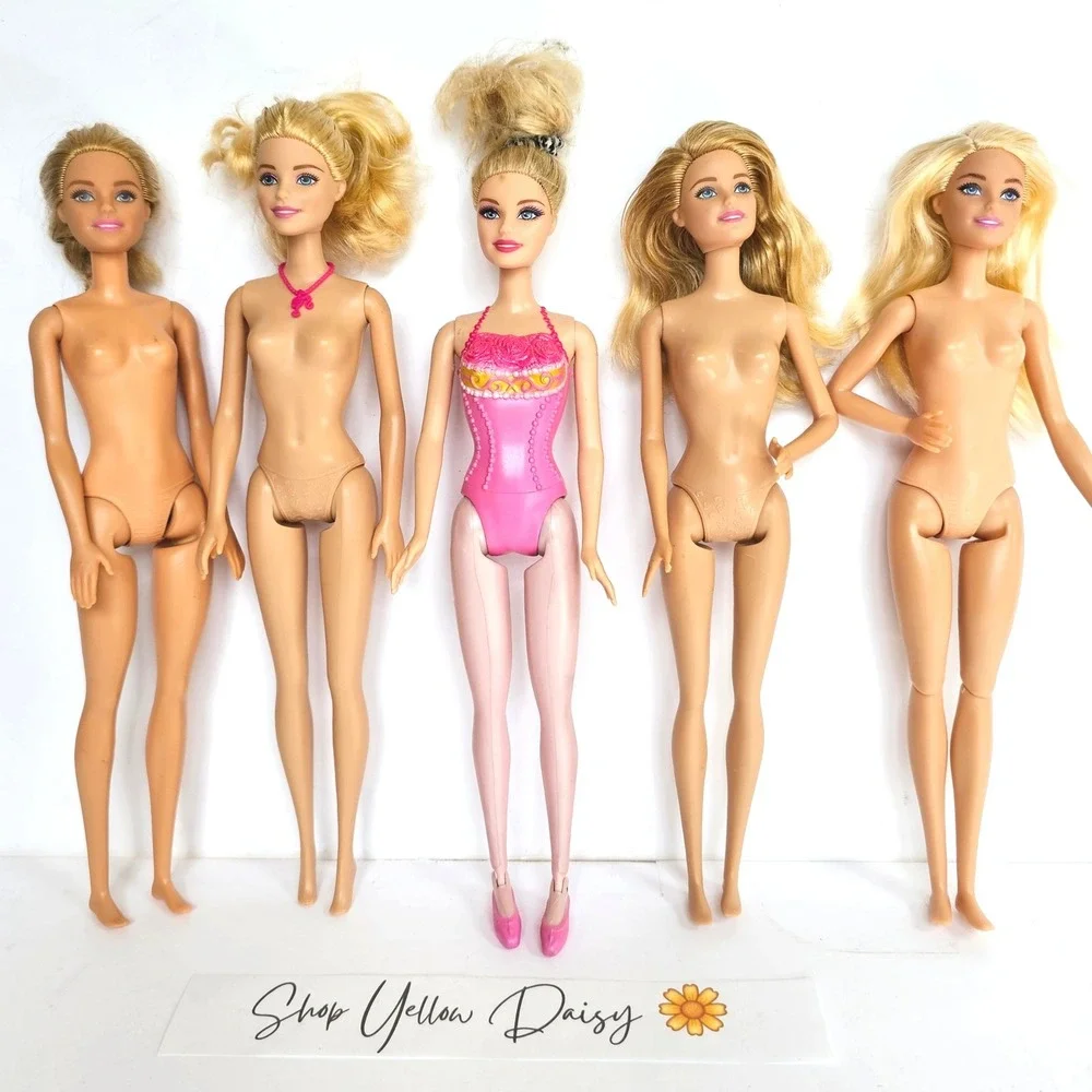 Y2K Mattel Barbie Doll Lot 5pc Blonde Hair Ballerina Fashion Dolls Toy Bundle